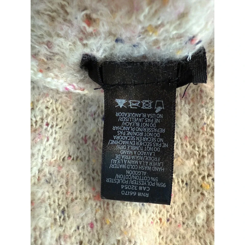By Anthropologie‎ Multicolor Flecked Oatmeal Ivory Long Scarf Cozy Plush Wrap